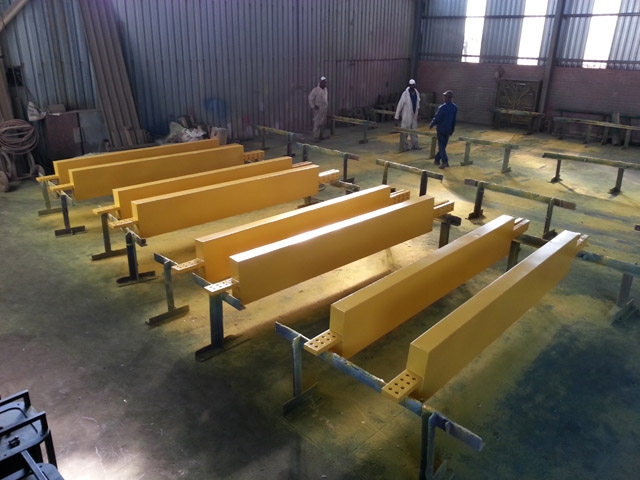 Large diameter pipes prepared for coating